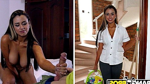 Порно: жопастая брюнетка с негром